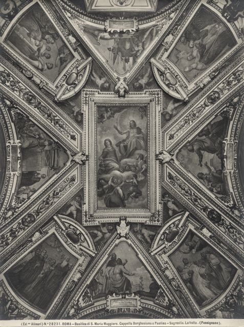 Alinari, Fratelli — Roma - Basilica di S. Maria Maggiore. Cappella Borghesiana o Paolina - Sagrestia. La Volta. (Passignano). — insieme